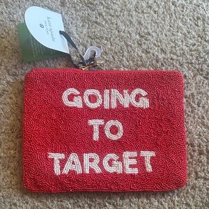 🔥🔥Kate Spade Red Beaded “Going to Target “ Pouch/Purse NWT🔥🔥